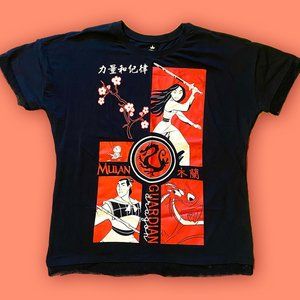 Disney Mulan 25th Anniversary Panel Mesh Girls Oversized T-Shirt
